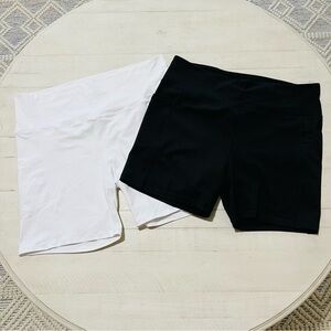 Bicycle Shorts Two Pair Black & White Athletic Shorts